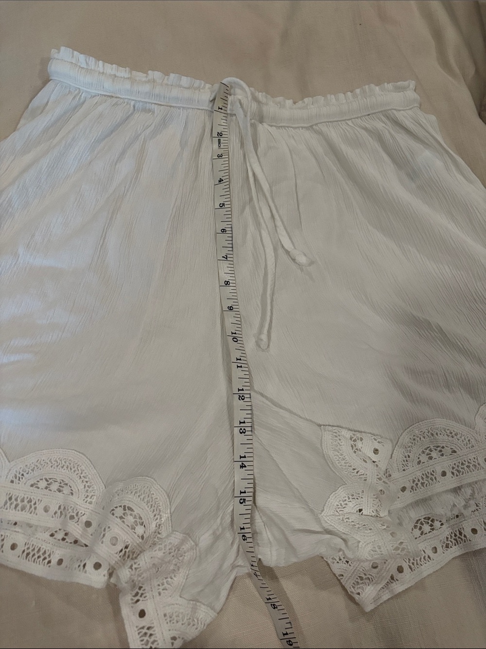 Aerie White High Waist Lace Trim Shorts - Picture 5 of 8